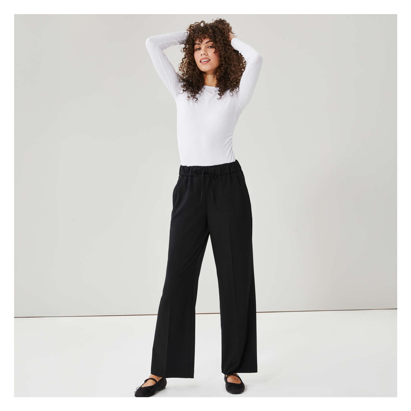 Wide Leg Pant in JF Black from Joe Fresh Wide Leg Pant in JF Black from Joe Fresh